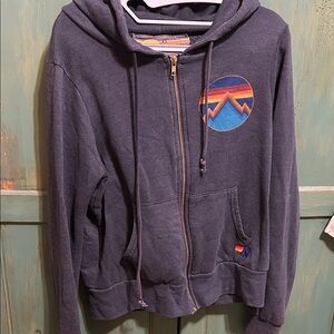 Aviator Nation Charcoal Hoodie with Yellow Accent